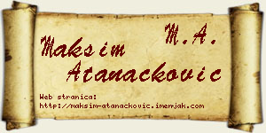 Maksim Atanacković vizit kartica